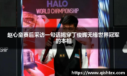 赵心童赛后采访一句话揭穿丁俊晖无缘世界冠军的本相